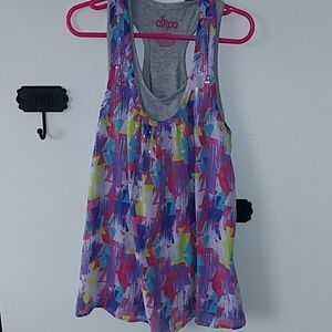 Girls medium 7/8 two piece flowy tank top